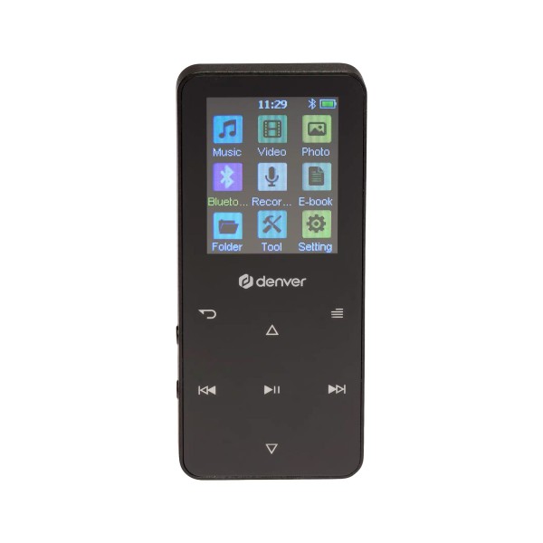 Denver mp-1830b negro / reproductor multimedia mp4 con bluetooth y pantalla ips de 1,8"